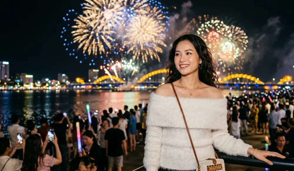 Đi xem ph&aacute;o hoa mặc g&igrave;