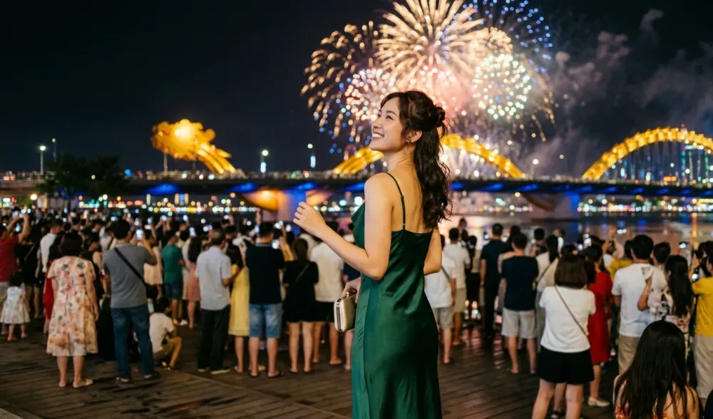 Đi xem ph&aacute;o hoa mặc g&igrave;