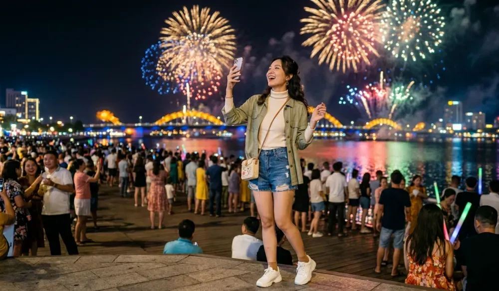 ph&aacute;i đẹp đi xem ph&aacute;o hoa mặc g&igrave;